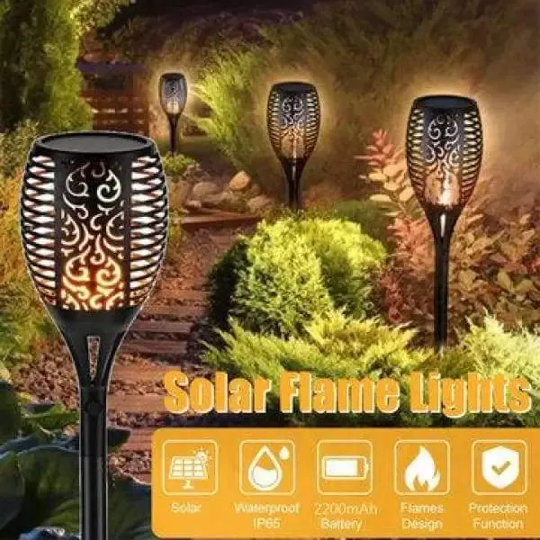 Solar Light Outdoor Waterproof Flashing Flame Lawn Lamp