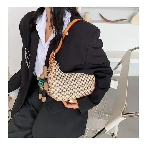 Pu Leather Designer Small Baguette Tote Handbag