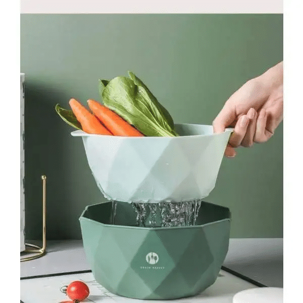 Double-Layer Vegetable Sink Plastic Drain Basket