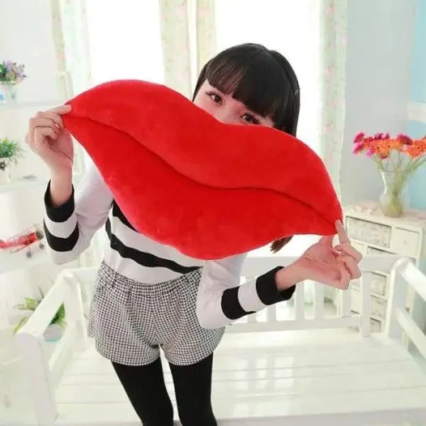 Soft Lips Shape Plush Toy Cushion