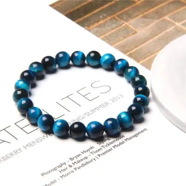 Lake Blue Tiger eyes Bracelet | lapis lazuli beads bracelet