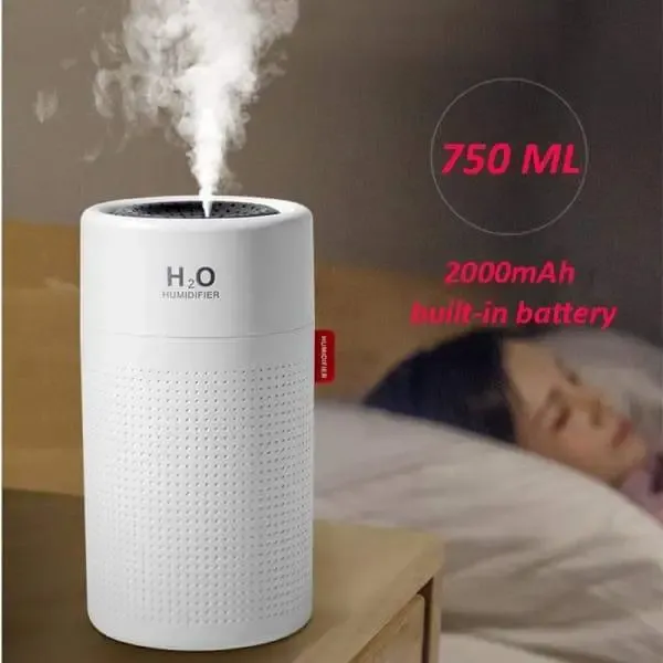 H2O Rechargeable USB Humidifier with 7 Color Changing LED Light