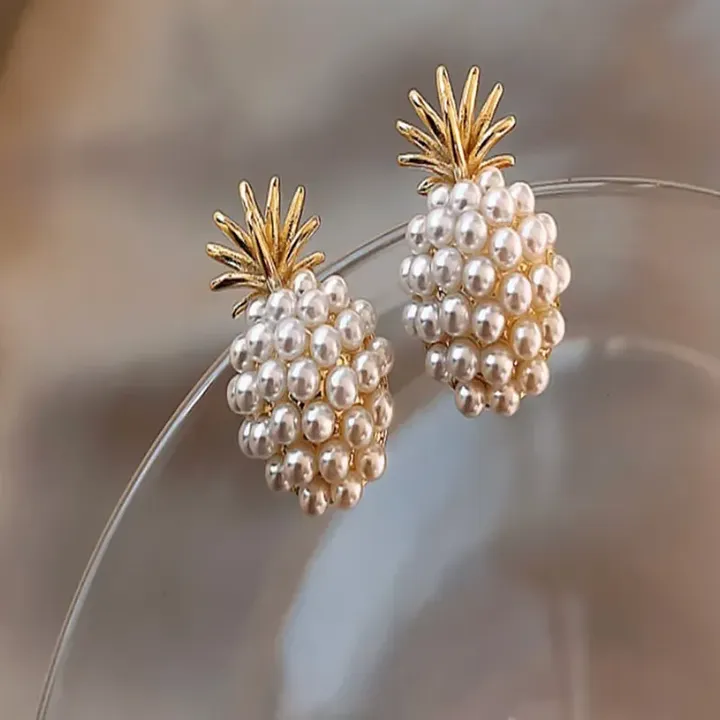Pineapple Fruit Pearl Earrings
