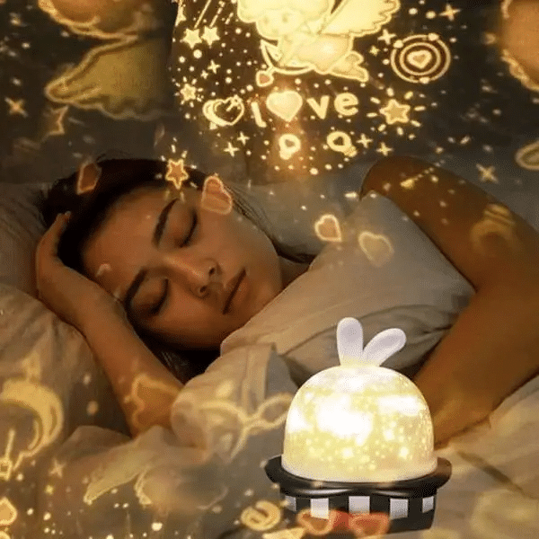 360 Rotating Starry Sky Projector LED Night Light Projector | Magic Rabbit Projection Lamp