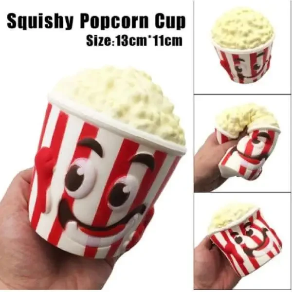Stress Relief Squishy Popcorn Cup Toy For Kids | Big Popcorn Cup Squishy
