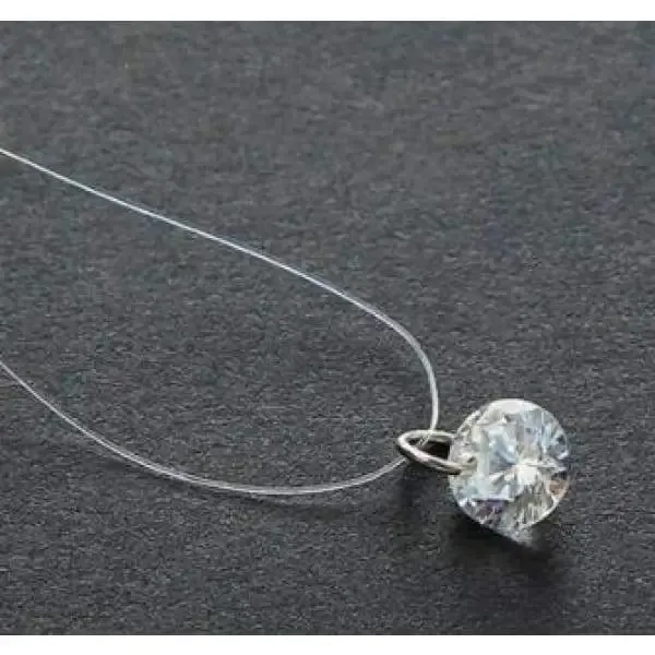 Transparent Fishline Necklace Simple Clavicle Chain | Zircon Pendant Necklace