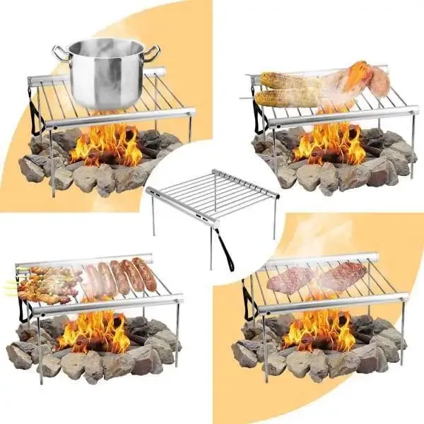Portable Stainless Camping Grill | Foldable Stainless Steel Grill