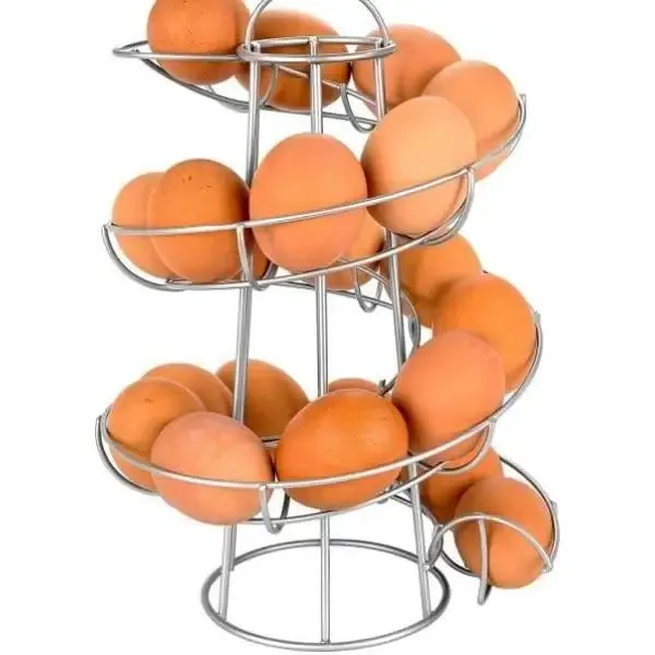Creative Kitchen Egg Rack | Wrought Iron Spiral Egg Basket