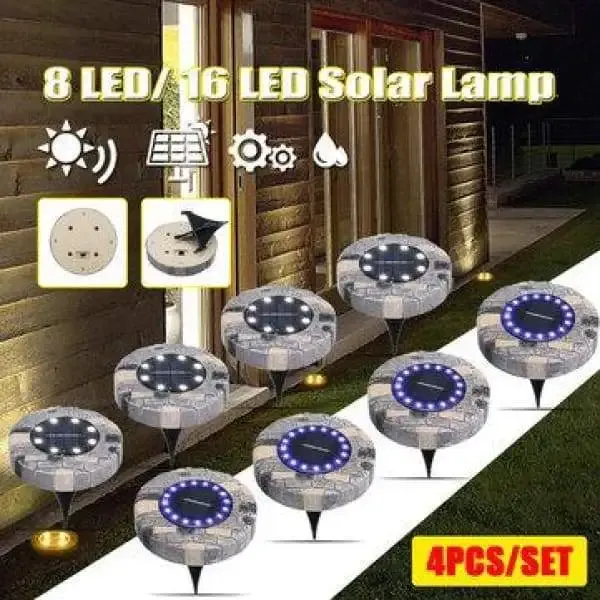 4PCS Solar Powered LED Garden Waterproof Landscape Lamp