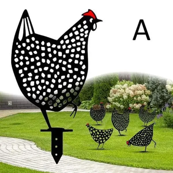 Chicken Garden Decoration Chicken Yard Art | Hen Decoration For Garden Backyard Lawn Stakes