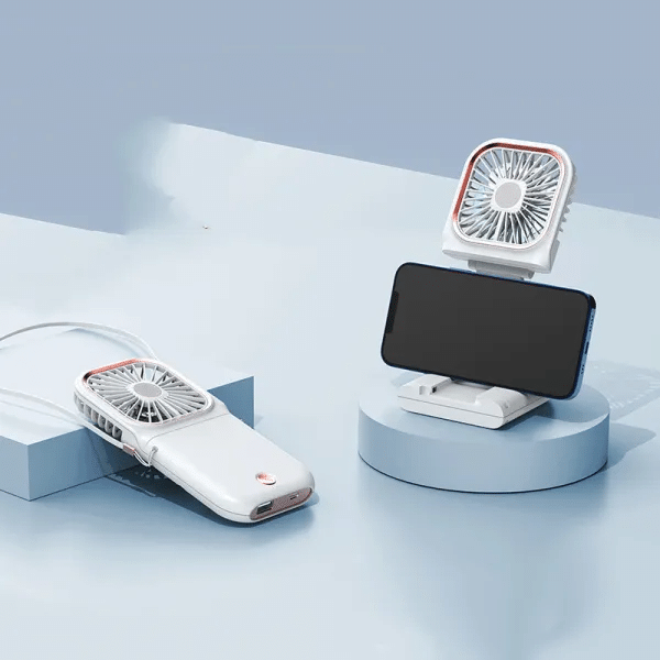 USB Mini Travel Handheld Hanging Neck Fan | 3 Gears Adjustable Silent Electric Cooling Fan