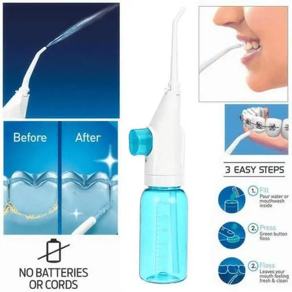 2in1 portable oral nasal irrigator | 90ml pressure dental scaler tooth cleaner