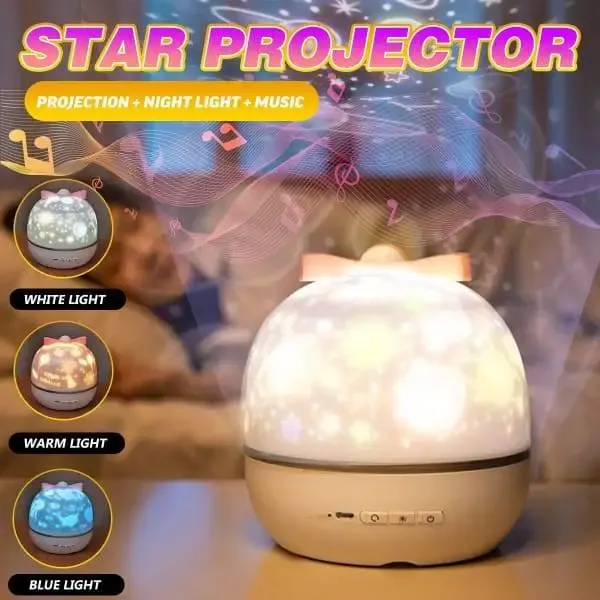 USB LED Star Projection Music Lamp | Colorful Night Light