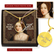 Gearhomies Jewelry Custom Face Photo Queen Anne Boleyn Circle Pendant with Message Card