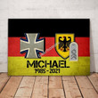 Gearhomies Personalized Military Canvas German Flag With Name & Rank/Insignia