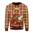 Merry Christmas Gearhomies Unisex Christmas Sweater Saint Francis Of Assisi 3D Apparel