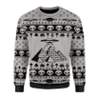 Merry Christmas Gearhomies Unisex Christmas Sweater Ancient Alien Pyramid 3D Apparel