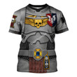 GearHomies Unisex T-shirt Grey Knights Captain 3D Costumes