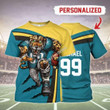 Gearhomies Personalized Unisex T-Shirt Jacksonville Jaguars Football Team 3D Apparel
