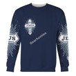 GearHomies Sweatshirt Jesus Saves Cross On Navy Blue