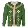 GearHomies Sweatshirt Pope Francis in Choir Dress,Green
