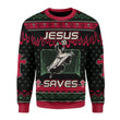 GearHomies Ugly Sweater Jesus Saves Football