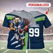 Gearhomies Personalized Unisex T-Shirt Seattle Seahawks Football Team 3D Apparel
