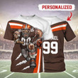 Gearhomies Personalized Unisex T-Shirt Cleveland Browns Football Team 3D Apparel