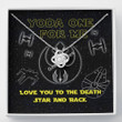 Gearhomies Jewelry Yoda One For Me Love You To The Death Star And Back Love Knot Necklace with Message Card