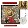 Gearhomies Jewelry Custom Photo King Alfonso III You Are My King Circle Pendant with Message Card