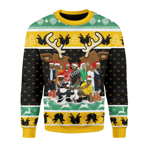 Merry Christmas Gearhomies Unisex Christmas Sweater Wu Tang Clan 3D Apparel