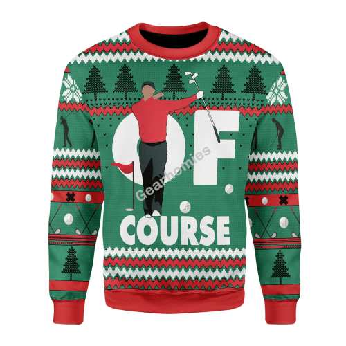 Merry Christmas Gearhomies Unisex Christmas Sweater Of Course Tiger 3D Apparel