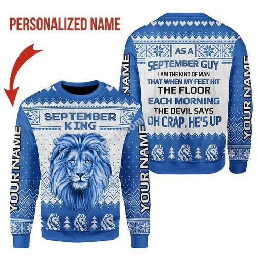 Gearhomies Personalized Name Christmas Sweater September Guy I'm The Kind Of Man 3D Apparel