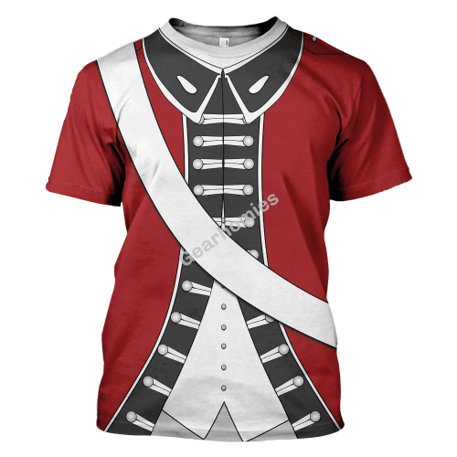 Gearhomies Unisex T-Shirt Loyalist Redcoat American Revolutionary War 3D Apparel