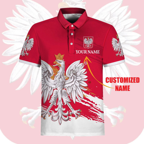Gearhomies Personalized Unisex Polo Shirt Poland Coat Of Arms 3D Apparel