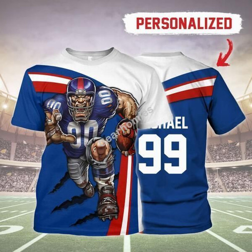 Gearhomies Personalized T-Shirt NY Giants Football Team 3D Apparel
