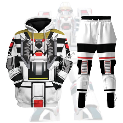 GearHomies Unisex Tracksuit Hoodies White Tiger Megazord 3D Costumes