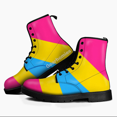 GearHomies Pansexual Pride Flag Leather Boots