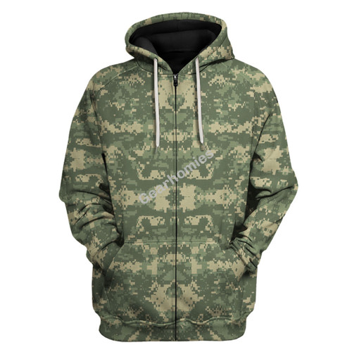 American ACU or Universal Camouflage Pattern (UCP) CAMO Zip Hoodie