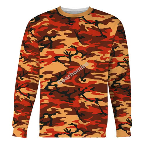 Flecktarn Red Brown German World War II Camouflage Patterns Sweatshirt