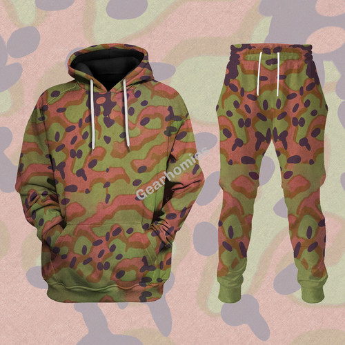 Platanenmuster German World War II Camouflage Patterns Hoodies Pullover Sweatshirt Tracksuit