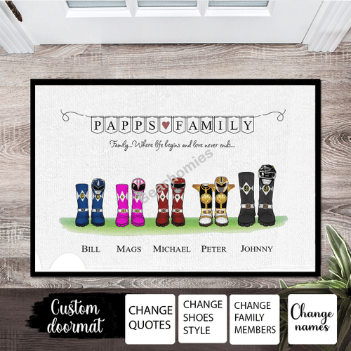 Customized Boot Style Family Tree Doormat