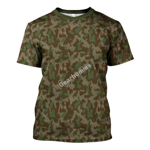 German World War II Nazi Wermacht Luftwaffe waffen ss Camo T-shirt
