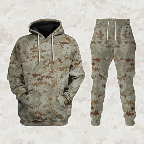 American Marine Pattern Desert CAMO Hoodies Pullover Sweatshirt Tracksuit