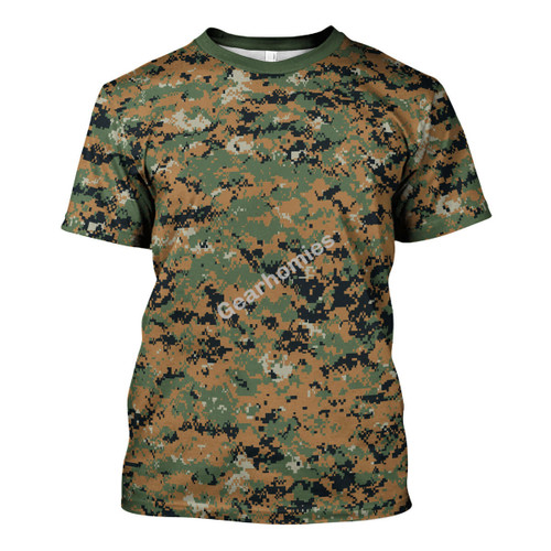 GearHomies American MARPAT Marine pattern Woodland CAMO T-shirt