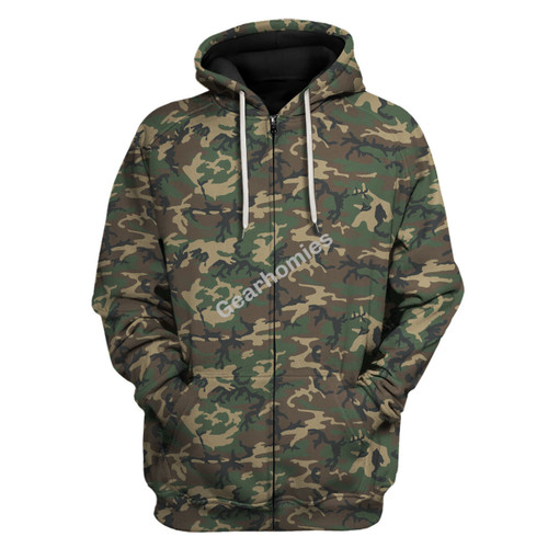 Army of the Republic of Vietnam Special Force South Tiger Stripe Camo Zip Hoodie