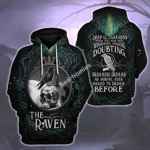Edgar Allan Poe The Raven Deep Hoodies T Shirt Sweatshirt Zip Hoodie