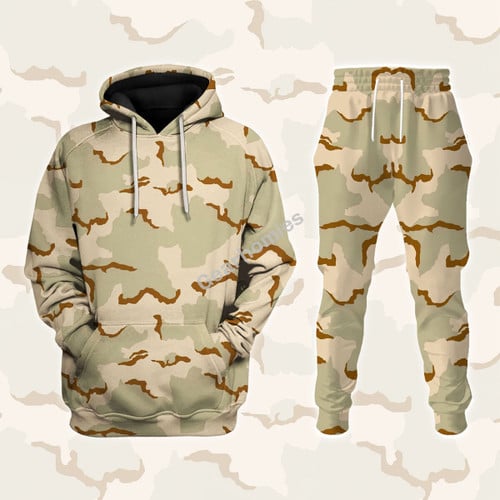 American American Desert Combat Uniform (DCU) CAMO Hoodie Pullover Sweatshirt Tracksuit