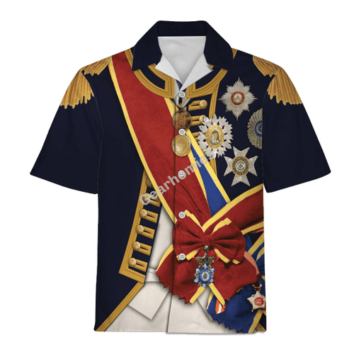 Gearhomies Unisex Hawaiian Shirt Horatio Nelson 1st Viscount Nelson Navy Sailor Historical 3D Apparel