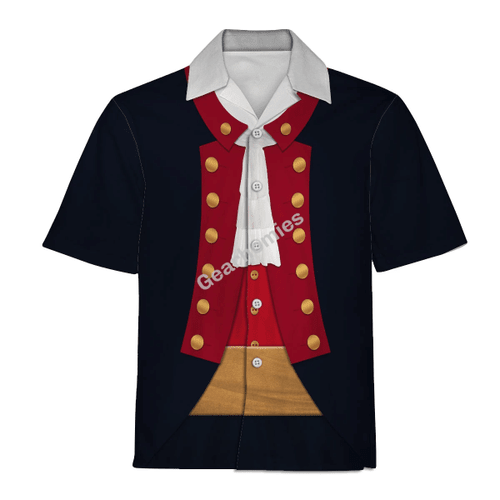Gearhomies Unisex Hawaiian Shirt John Paul Jones Revolutionary War Historical 3D Apparel